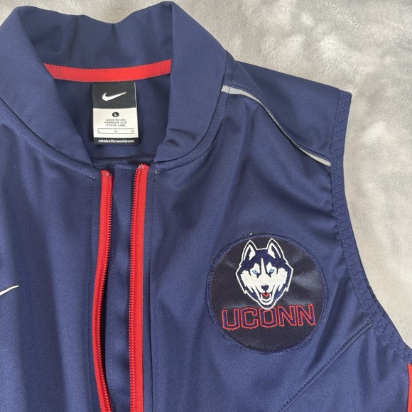 Nike Jackets & Blazers - Nike Full Zip UCONN Huskies Vest Women's Navy & Red Size L